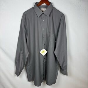 Murano Dress Shirt Gray Button-Up Long Sleeve 17.5-35 Classic Fit Dillards NWT